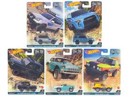 "HW Off Road" 5 piece Set "Car Culture" Series Diecast Model Cars by Hot Wheels - Gray, Blue, Light Green, Black, Yellow