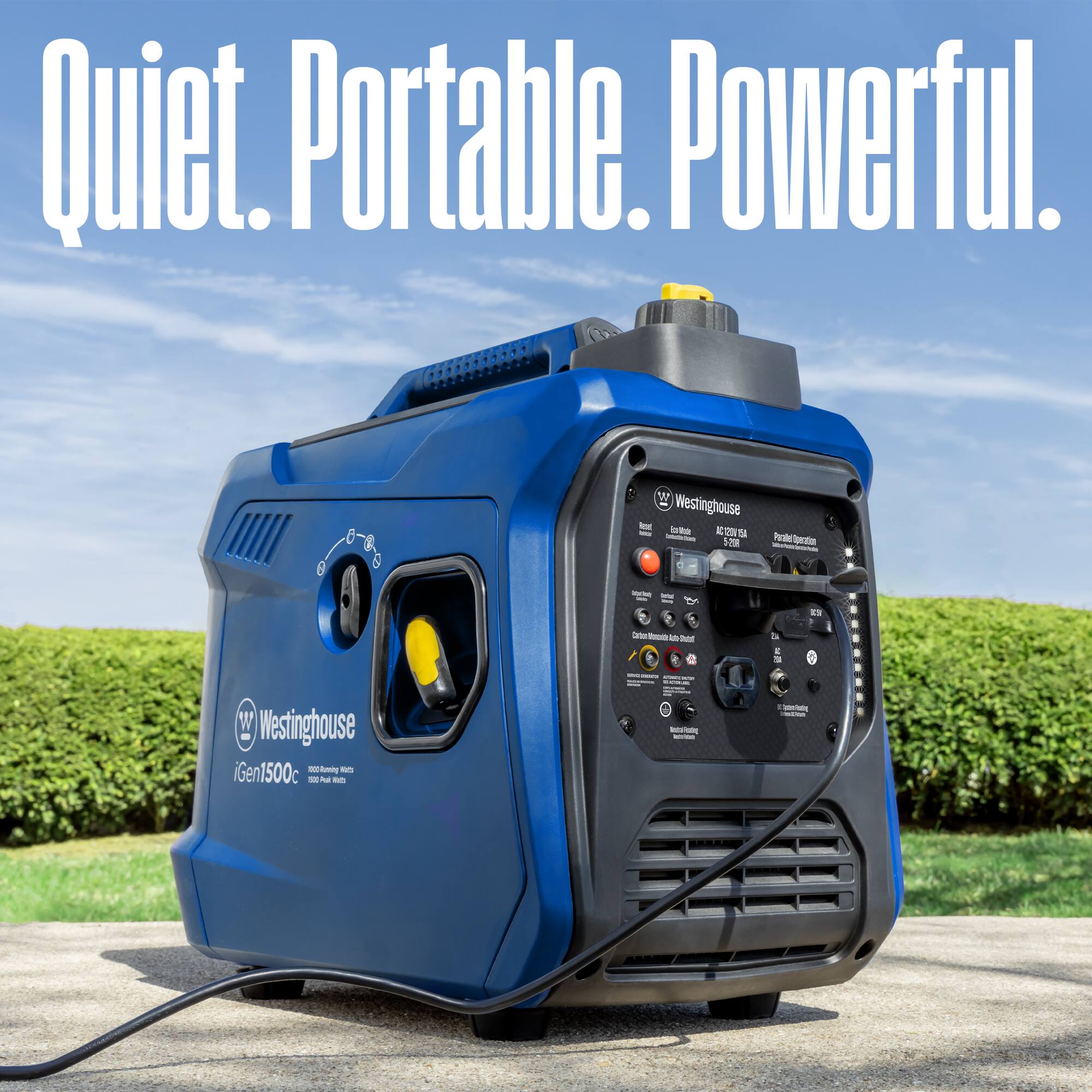Quiet. Portable. Powerful.  
Westinghouse iGen1500c