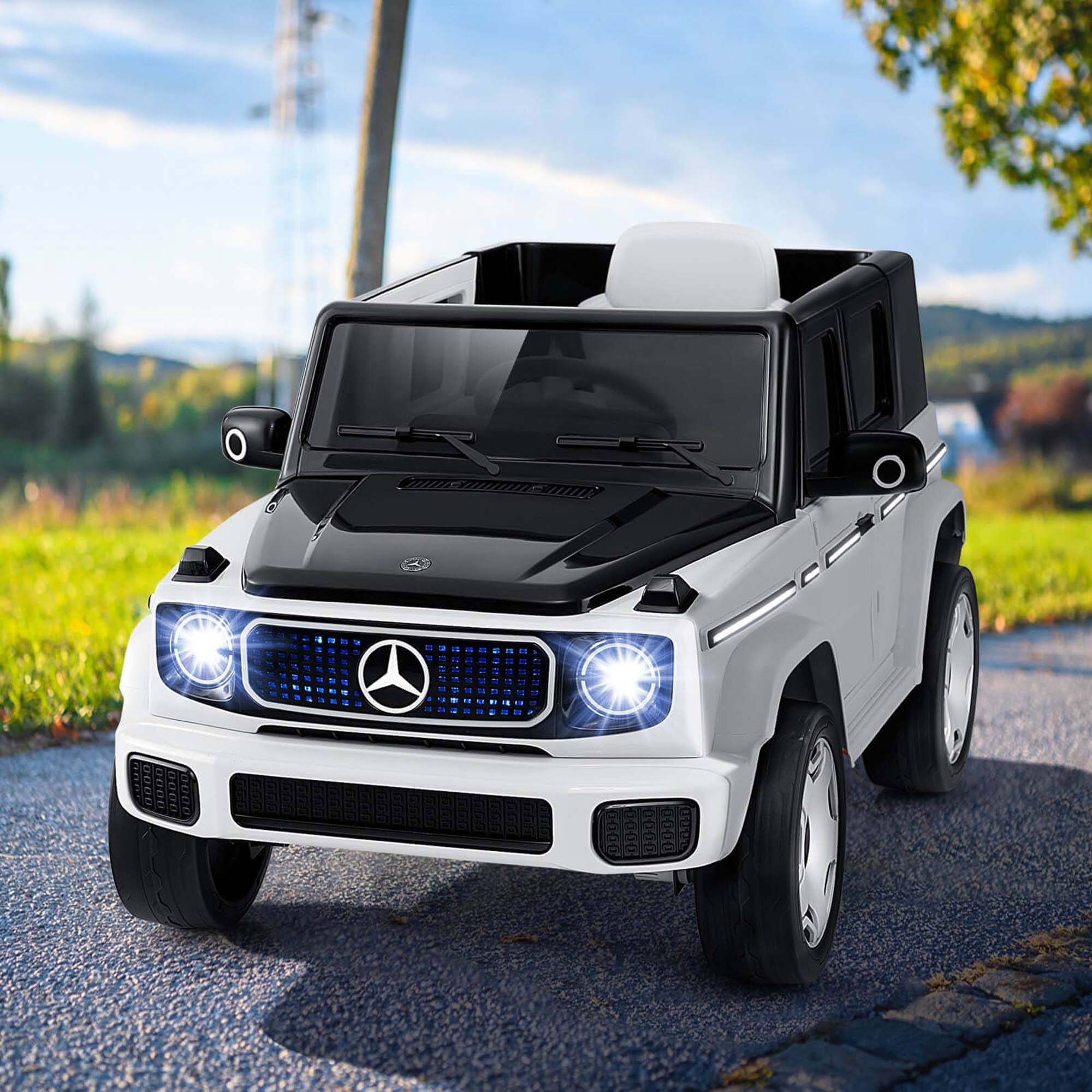 Alt View 3. Costway - Costway Licensed Mercedes-Benz EQG Kids Ride On Car with Remote Control Detachable Battery - White.