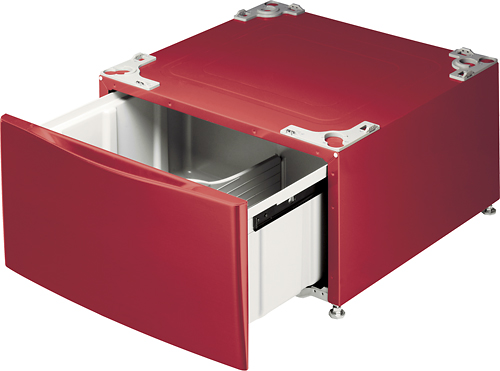 Angle View: LG - Laundry Pedestal with Storage Drawer - Wild Cherry Red