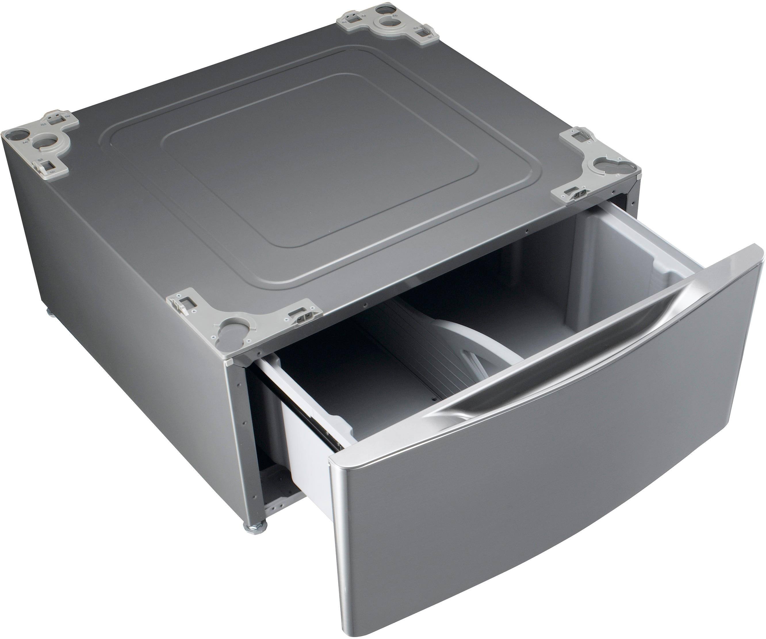Angle. LG - 27" Laundry Pedestal with Storage Drawer - Graphite Steel.
