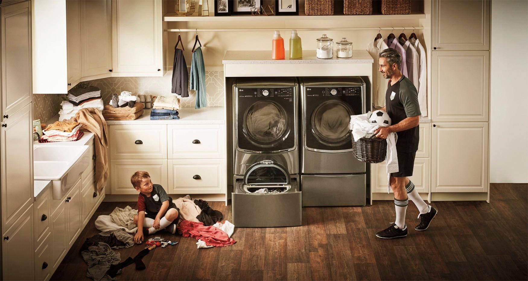 Alt View 19. LG - 27" Laundry Pedestal with Storage Drawer - Graphite Steel.
