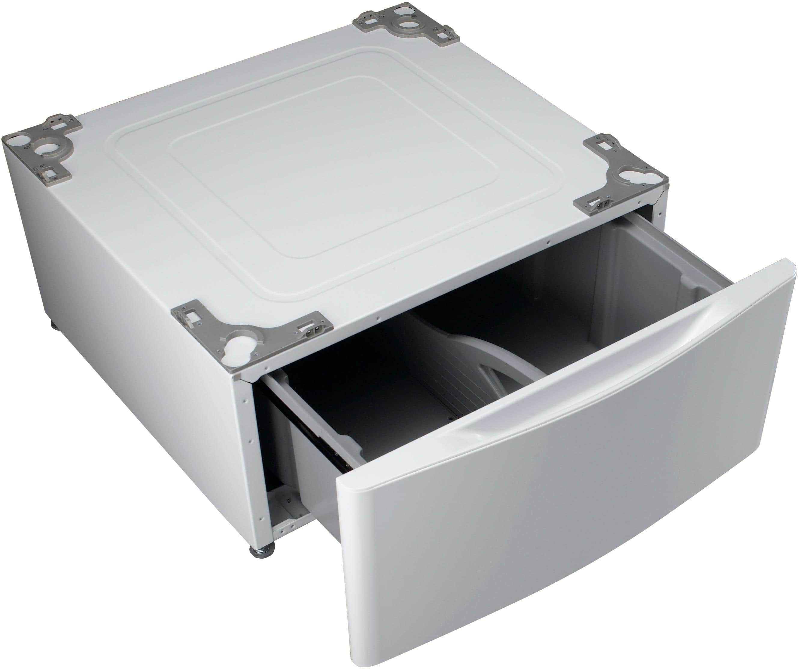 Angle. LG - 27" Laundry Pedestal with Storage Drawer - White.