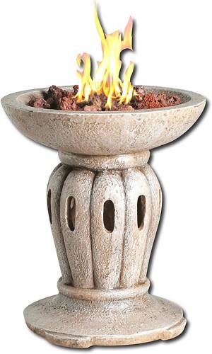 Angle Standard. Bond - Monaco Tabletop Firebowl - Natural Stone.