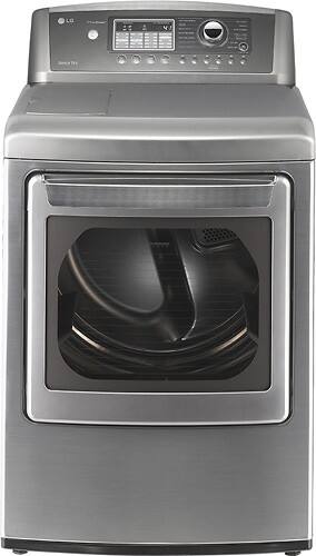 LG - SteamDryer 7.3 Cu. Ft. 14-Cycle Ultra Capacity Gas Dryer - Graphite Steel-Front_Standard