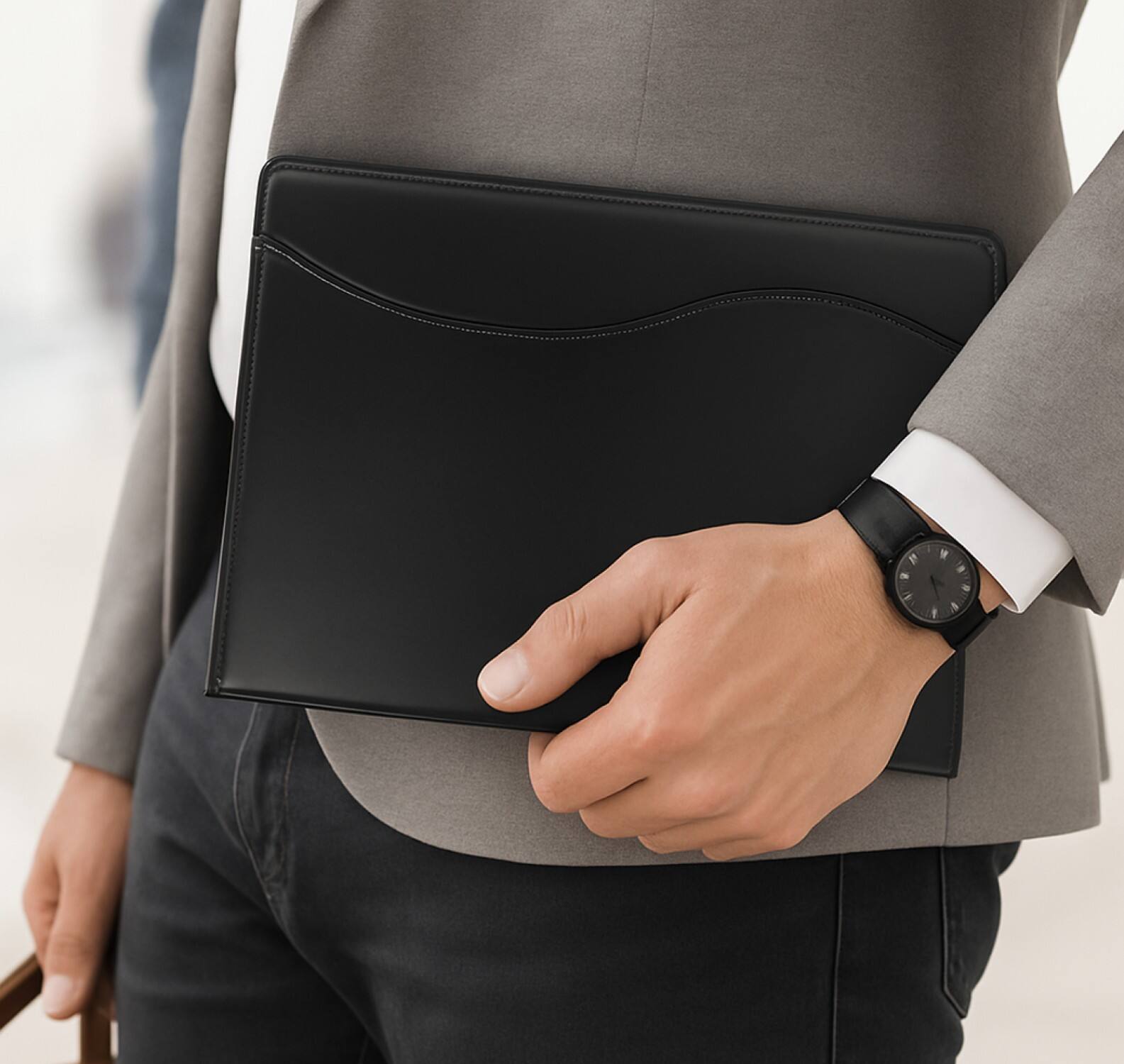 Alt View 4. SaharaCase - Microsoft Surface Pro 12" Case | Folio Vegan Leather | Hand Strap | Indy Series - Scorpion Black.