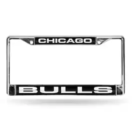 Rico Industries - Chicago Bulls NBA Chrome Metal Laser Cut License Plate Frame - Multi