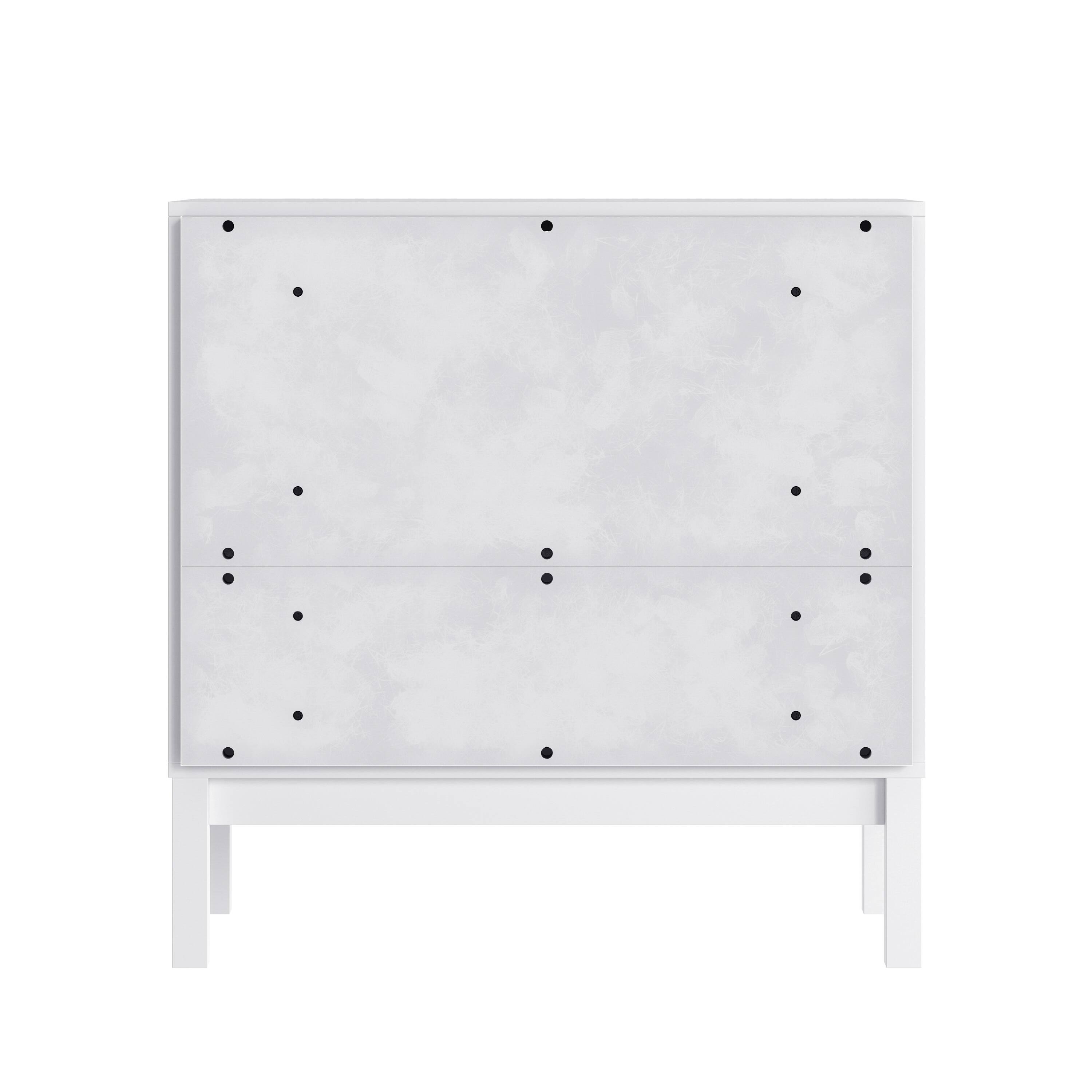 Alt View 5. Emma + Oliver - Samuel Kids Triple-Drawer Dresser with Solid Wood Frame, Chest of Drawers for Kids Bedroom - White.
