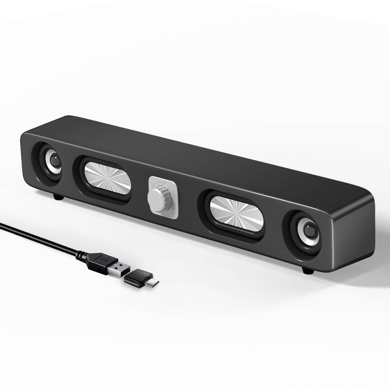 Cozy Serene - Usb Computer Speakers Hifi Sound Quality Bar Wired Usb-powered Sound-bar With 6w Stereo For Desktop Laptops Phones - Default