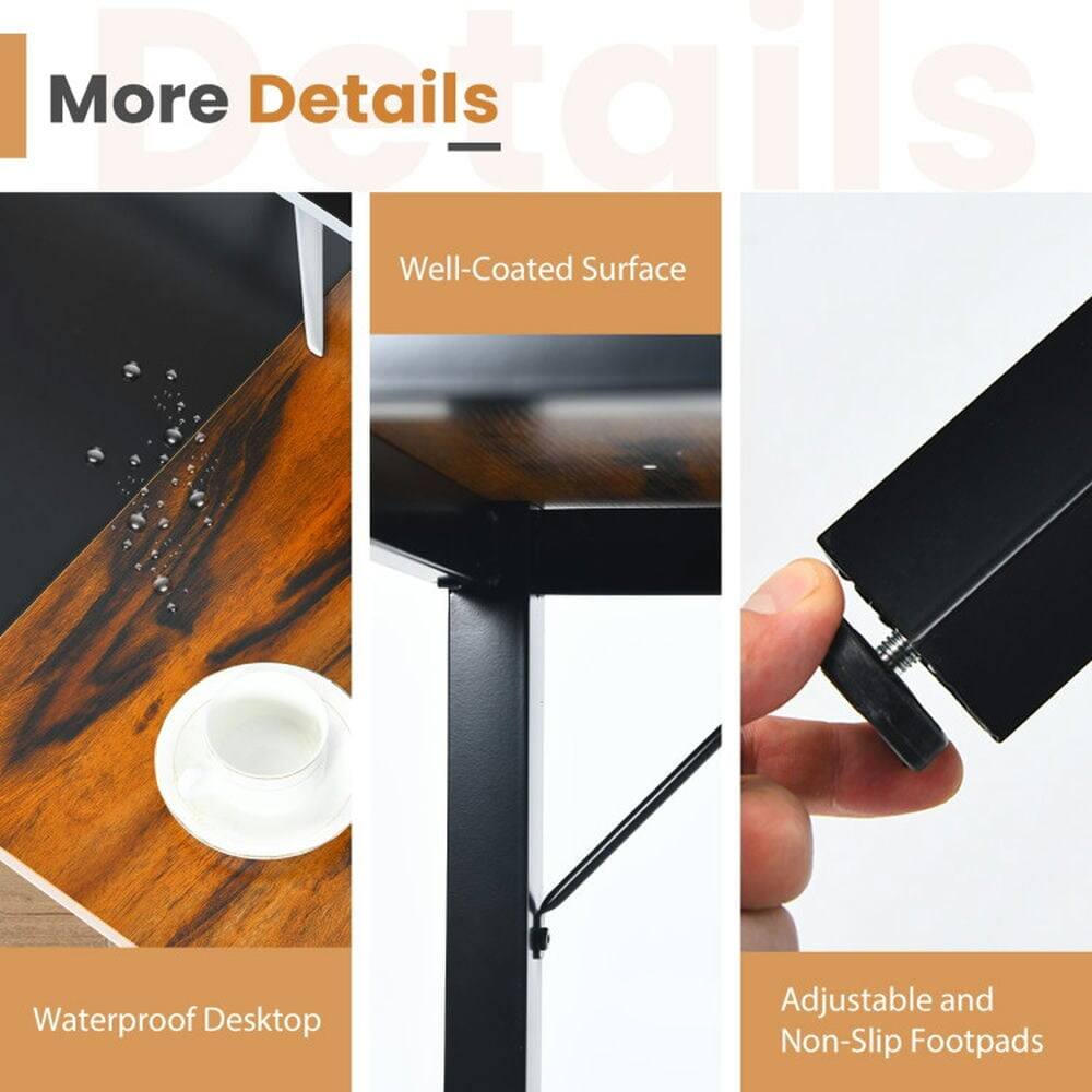 More Details

- Well-Coated Surface
- Waterproof Desktop
- Adjustable and Non-Slip Footpads