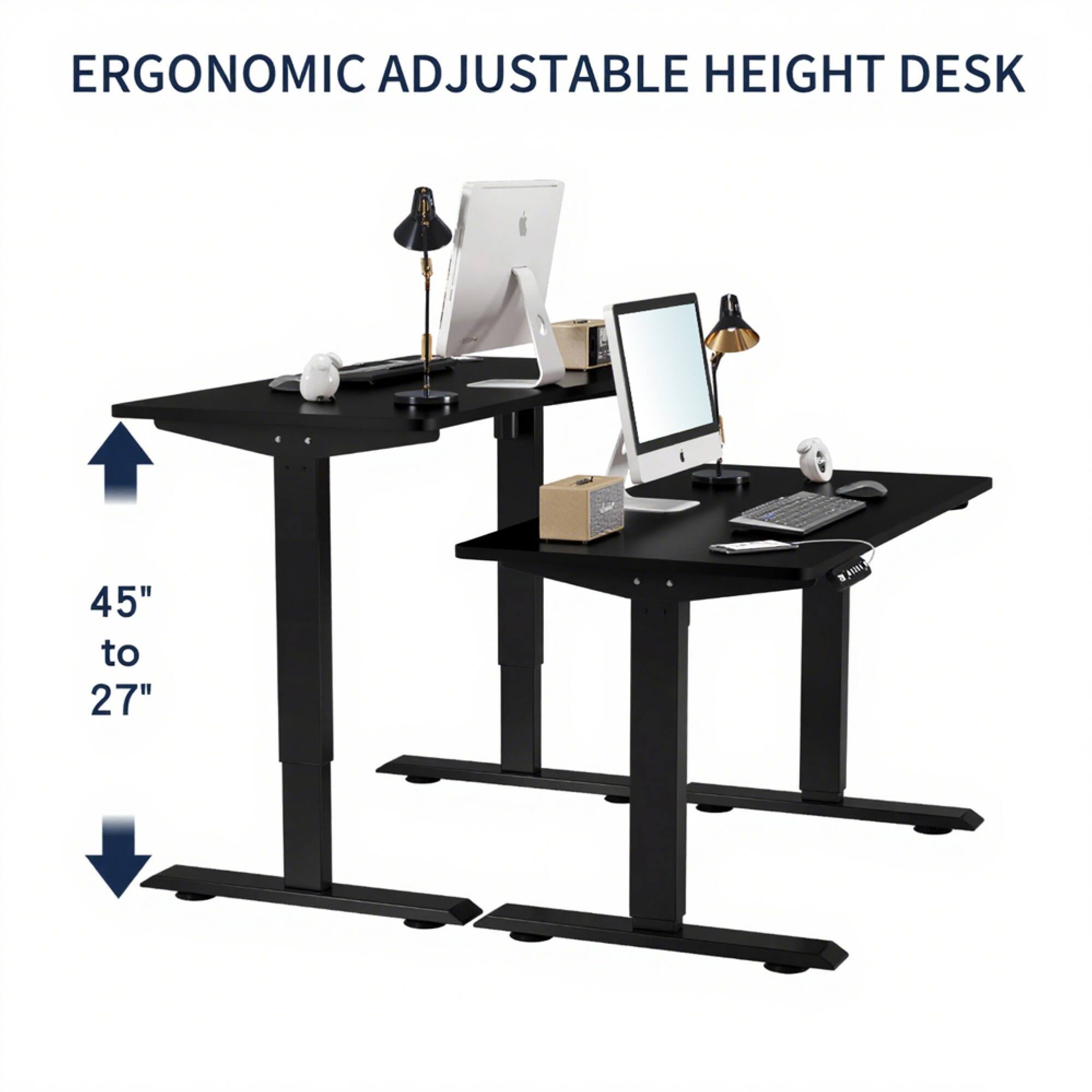 ERGONOMIC ADJUSTABLE HEIGHT DESK

45" to 27"