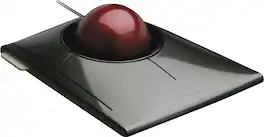 Kensington - SlimBlade Wired Trackball Ambidextrous Mouse with 4-button design - Graphite/Ruby Red