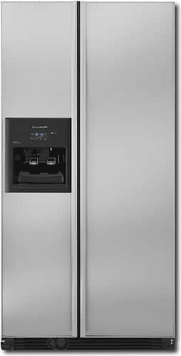 Front Standard. KitchenAid - 24.5 Cu. Ft. Side-by-Side Refrigerator with Thru-the-Door Ice and Water - Black.