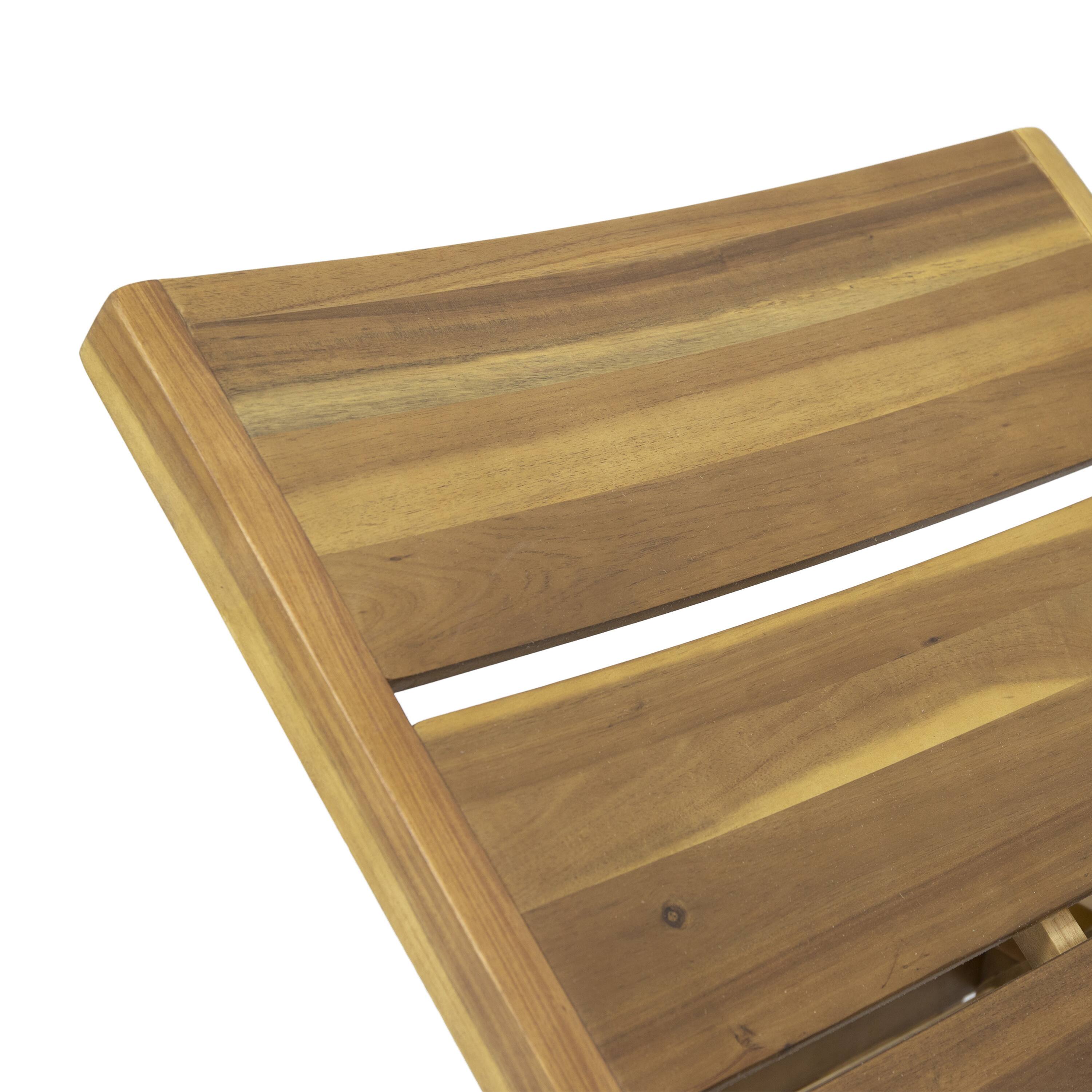 Alt View 4. Mondawe - Outdoor Acacia Wood Chaise Lounge Chair - Brown.