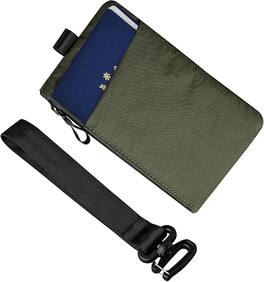 ALPAKA - Weatherproof Zip Clutch with Hand Strap, RFID Blocking, YKK AquaGuard Zippers, 3 External Slots, HUB Compatible - Dark Green X-Pac VX21