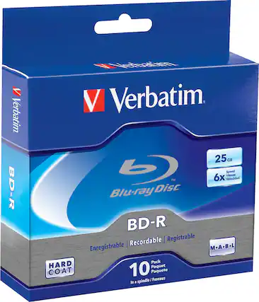 Front. Verbatim - Blu-ray Recordable Media - 6x - 25 GB - 10 Pack Spindle.