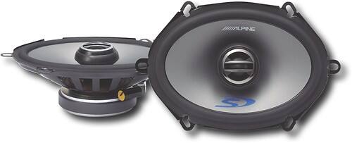 Front Standard. Alpine - 5" x 7" 2-Way Coaxial Car Speakers with Poly-Mica Cones (Pair).