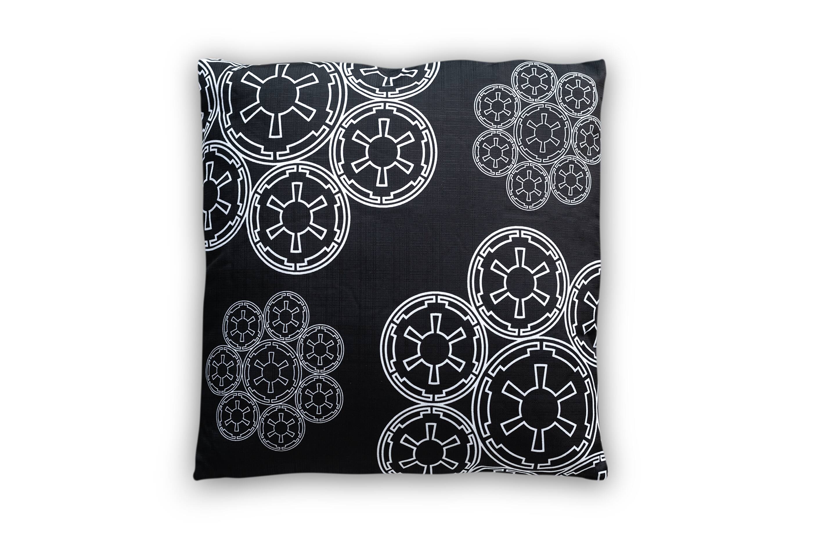 Star Wars - Throw Pillow | Empire Imperial Symbol Cluster Design | 20 x 20 Inches - Black
