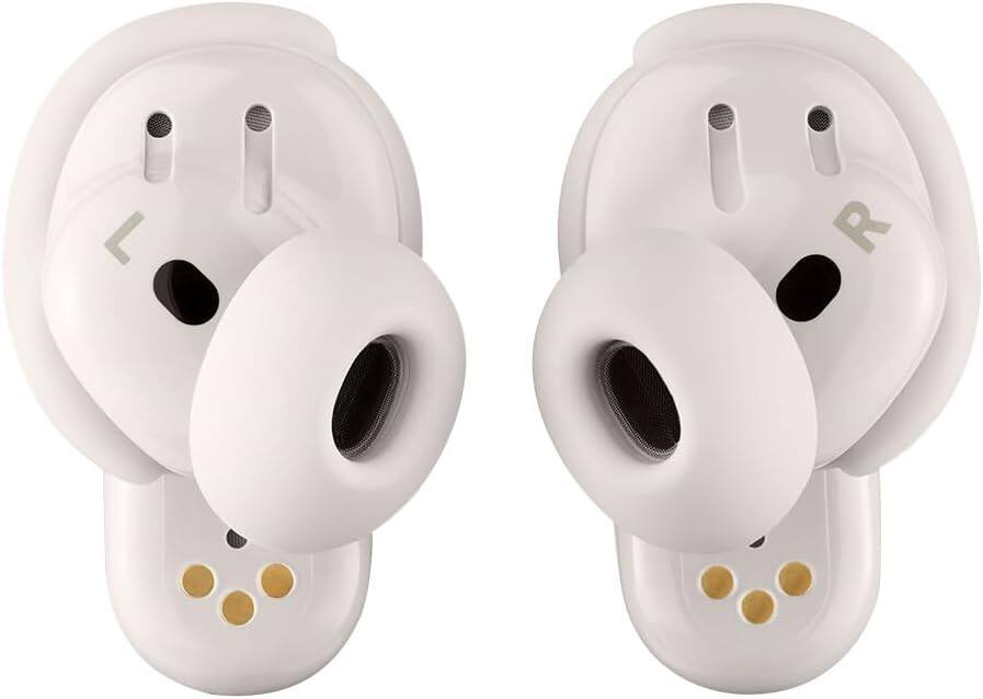 Left. Bose - Bose QuietComfort Ultra Earbuds (2nd Gen) Bundle with Fast Charger - Noise Cancelling (White Smoke) - White Smoke.