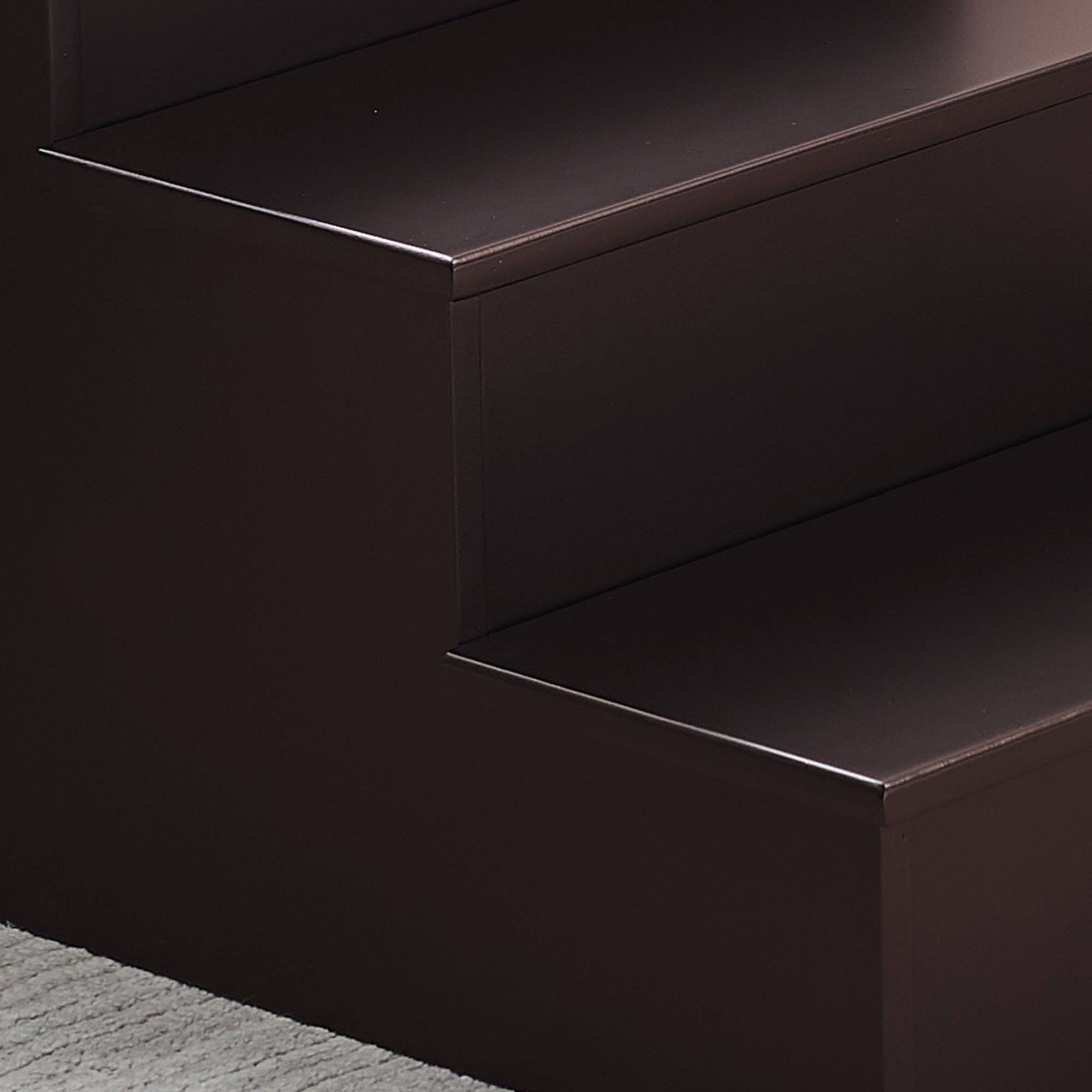 Alt View 3. Kings Brand Furniture - Kings Brand Furniture Darien 3 Step Wood Step Stool for Adults or Kids, Dog Stairs - Dark cherry.