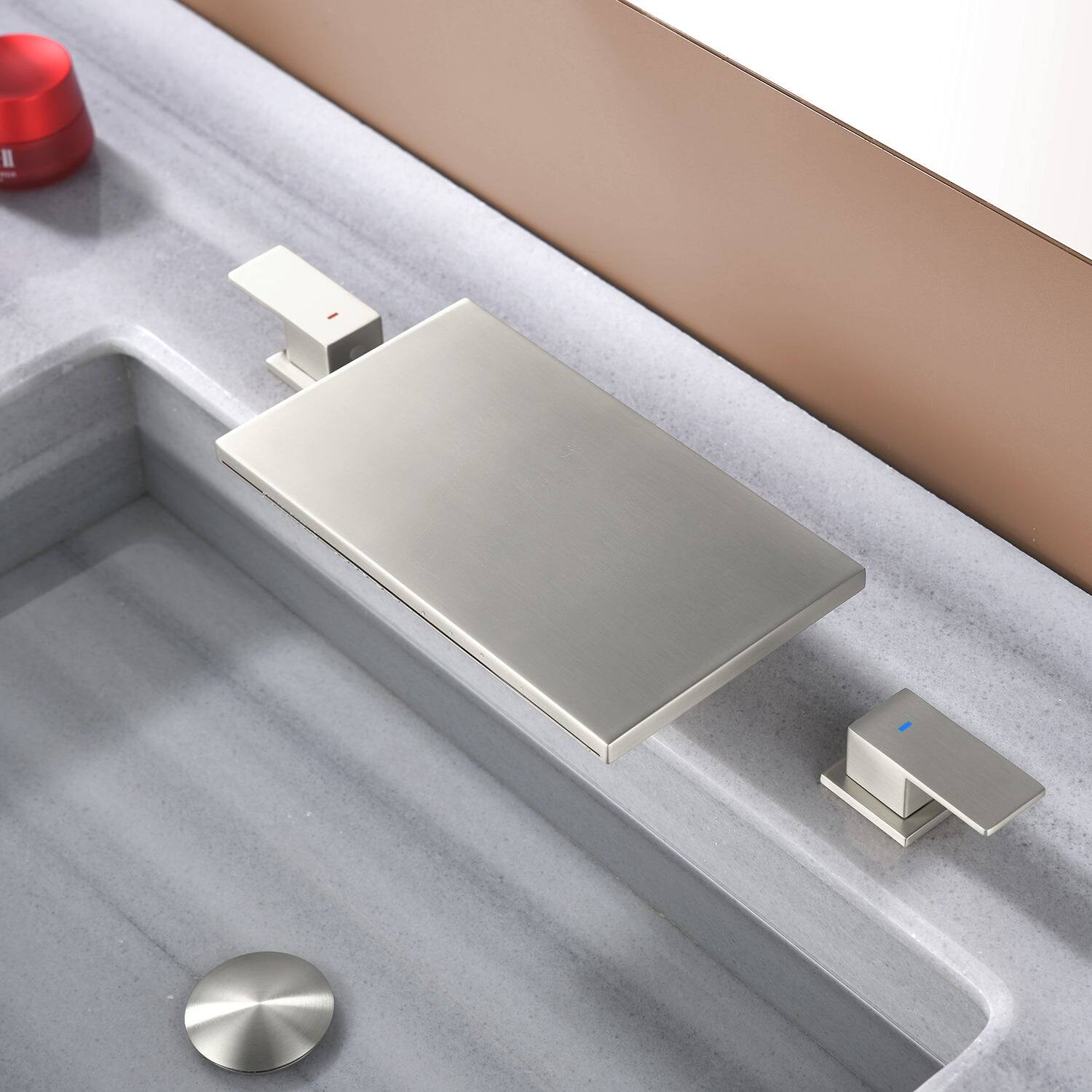 Alt View 2. Boyel Living - Brushed Faucet SUS304 Waterfall Spout cUPC Quick Connect Temporary Shelf - Brushed Nickel.