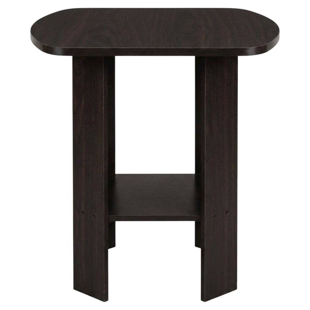 Back. FurniFact - FurniFact End Side Table, Quality Build, Durable Wood Frame - Espresso - Espresso.