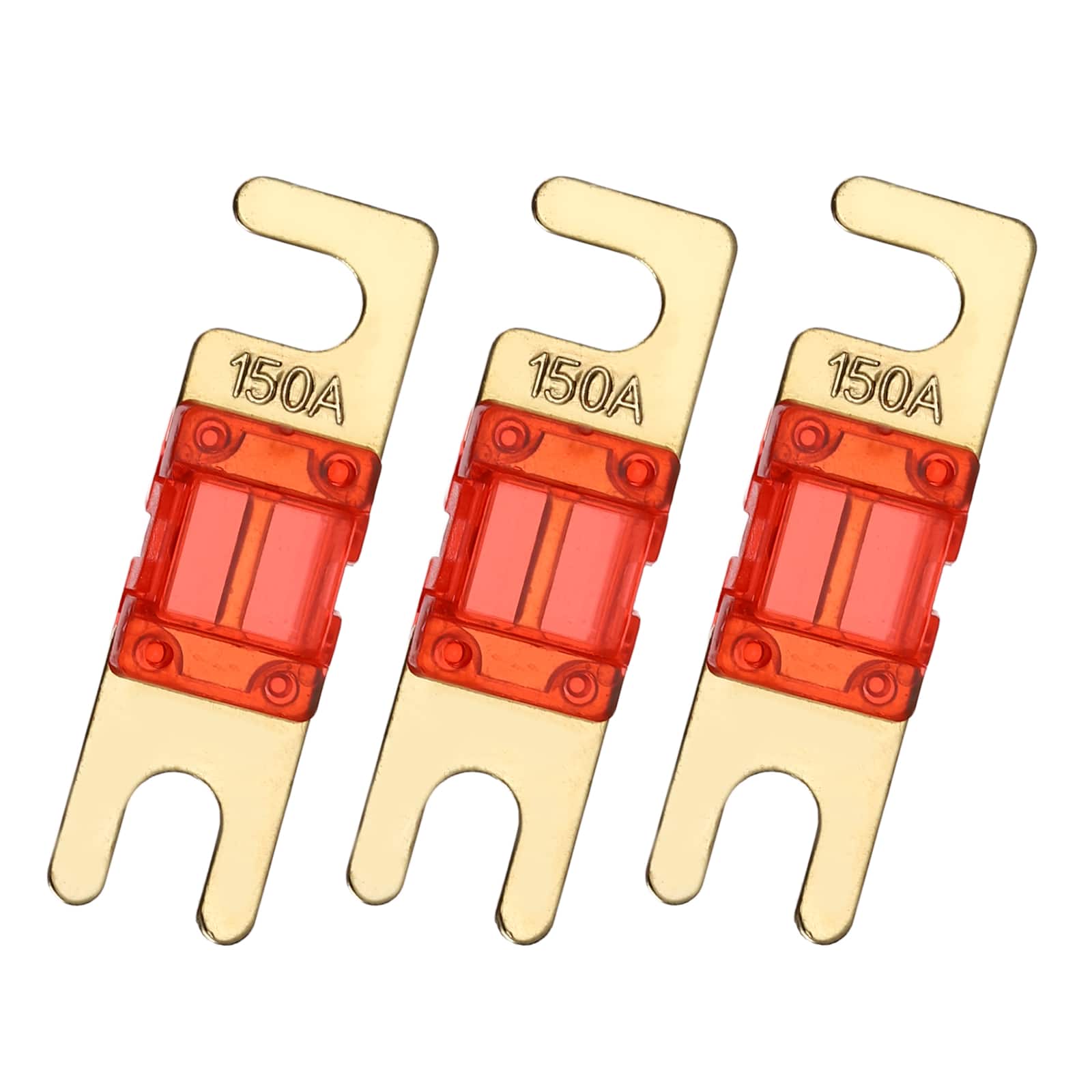Unique Bargains - 3pcs 150A 125V Mini ANL Fuse Replacement, Electrical Protection Blade Fuse for Automotive Marine Audio Video System - Red