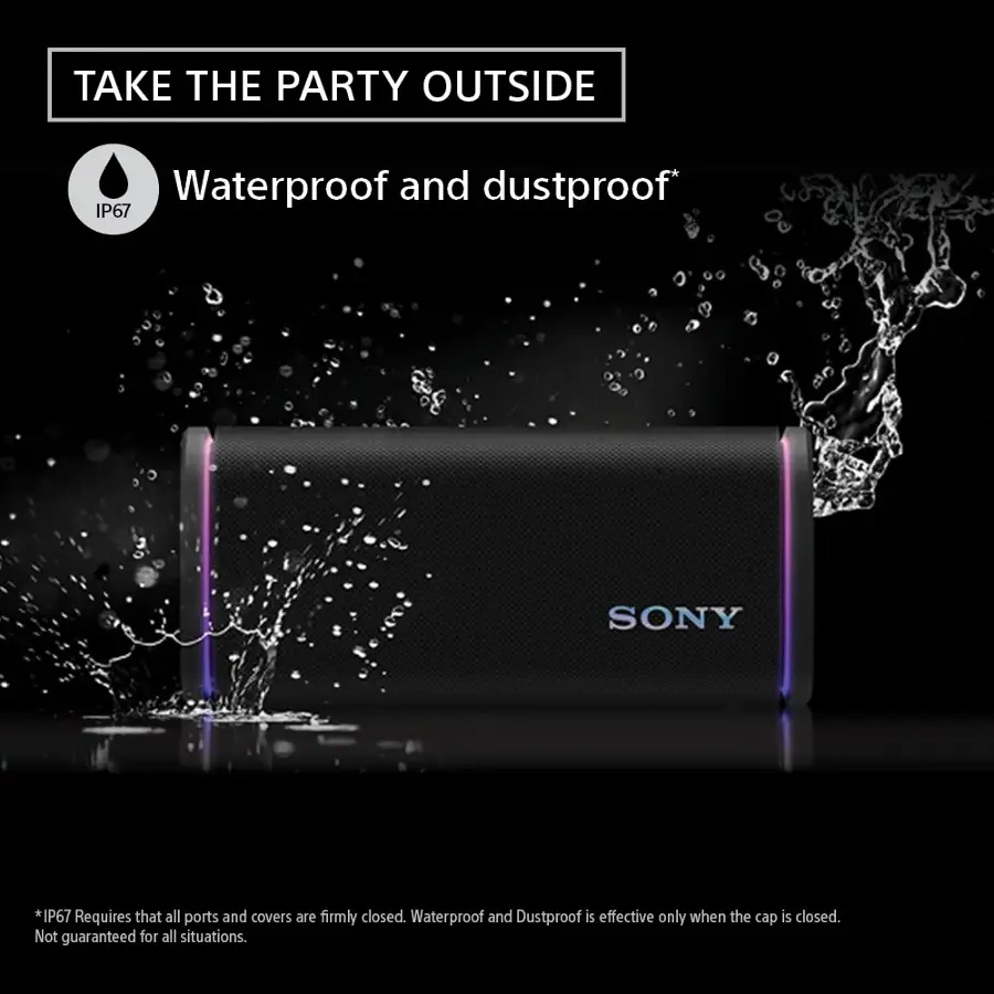 TAKE THE PARTY OUTSIDE Waterproof and dustproof IP67 SONY *IP67 Requires that all ports and covers are firmly closed. Waterproof and Dustproof is effective only when the cap is closed. Not guaranteed for all situations.