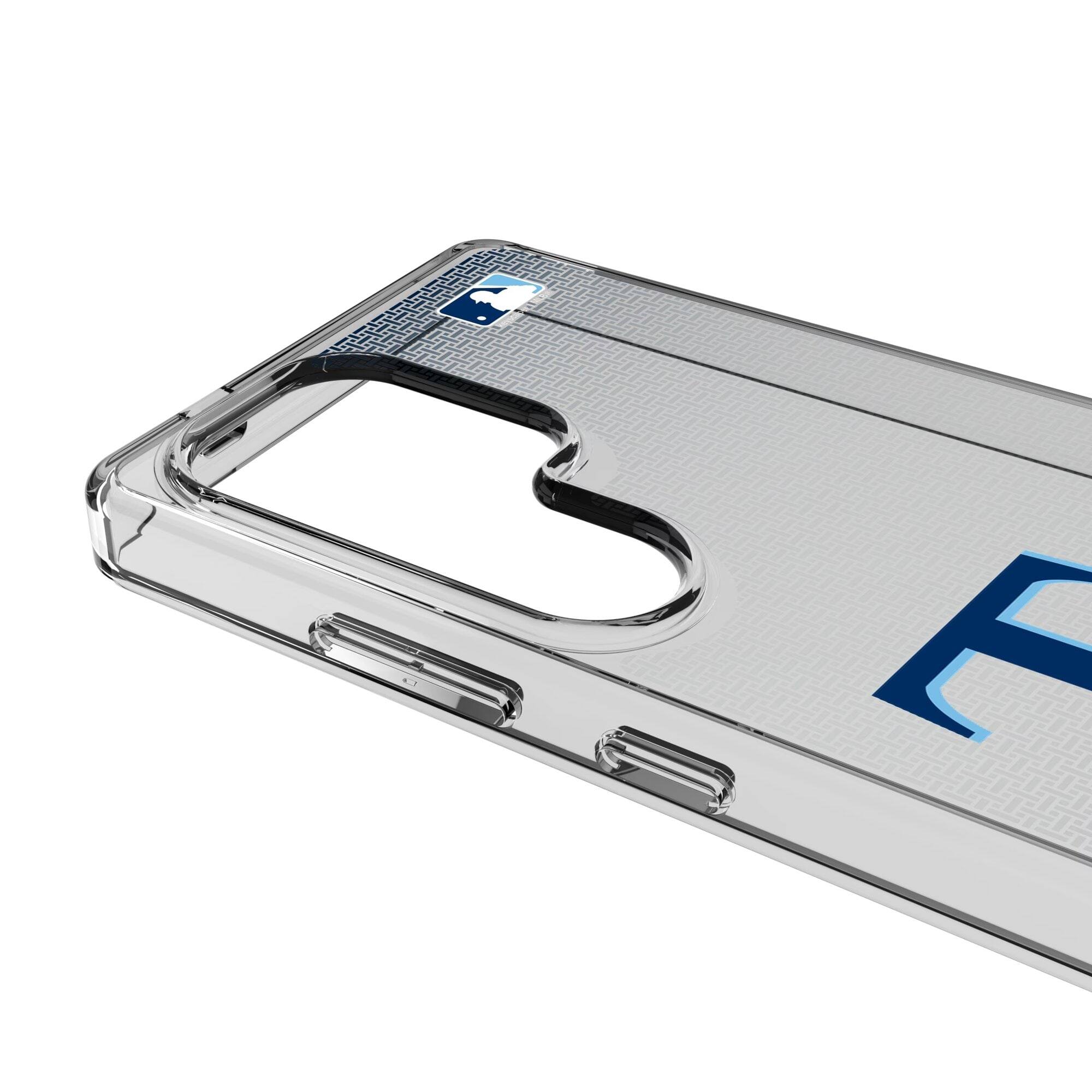 Alt View 2. Keyscaper - Tampa Bay Rays Linen Logo Galaxy Clear Case - S24 - Multicolor.