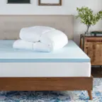 Front. Brookside - 4" Twin XL Down Alternative Mattress Topper - White.