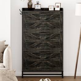 GOODSILO - Ultra-Thin Entryway Shoe Cabinet with Large Storage Capacity for Organized and Dust-Free Shoe Storage - Gray+Charcoal