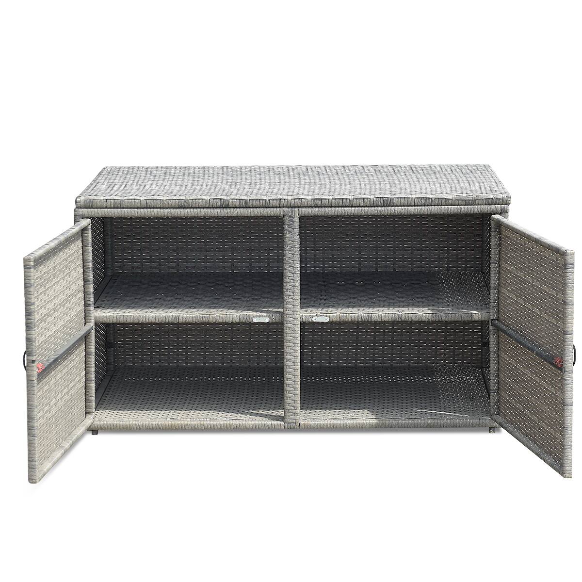Alt View 9. Costway - Costway 88 Gallon Garden Patio Rattan Storage Container Box Bin Shelf - Gray.