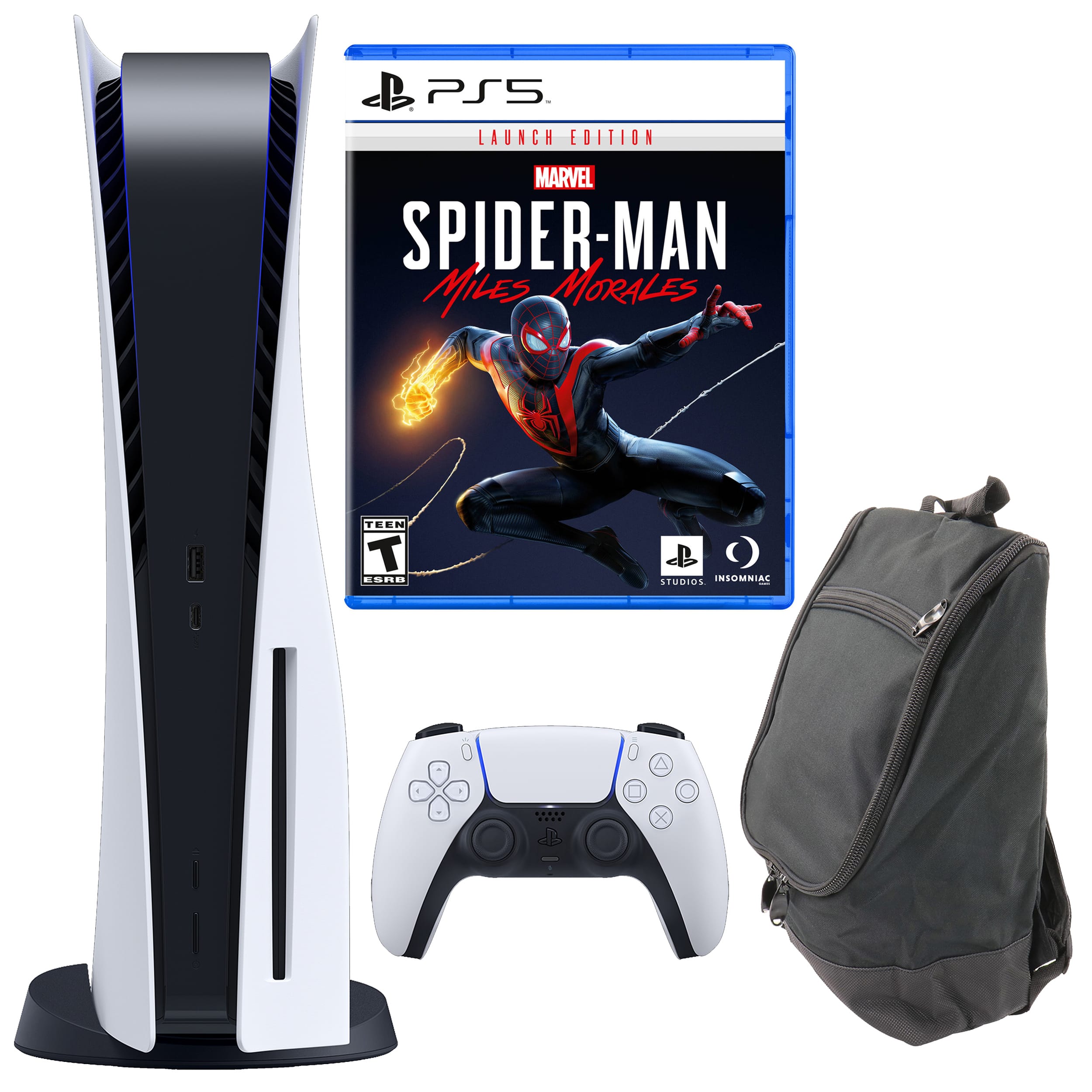 PlayStation 5 Console with Miles Morales Game and Carry Bag (PS5 Disc Version) - PlayStation 5