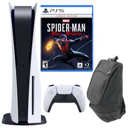 PlayStation 5 Console with Miles Morales Game and Carry Bag (PS5 Disc Version) - PlayStation 5