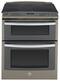GE - Profile Series 6.6 Cu. Ft. Self-Cleaning Slide-In Double Oven Electric Convection Range - Slate-Front_Standard