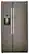 Front. GE - 25.3 Cu. Ft. Side-by-Side Refrigerator with External Ice & Water Dispenser - Slate.