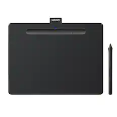 Front. Wacom - Intuos Medium Bluetooth Graphics Drawing Tablet, Includes Training & Software; Works w/ Chromebook Mac Android & Windows - Black.
