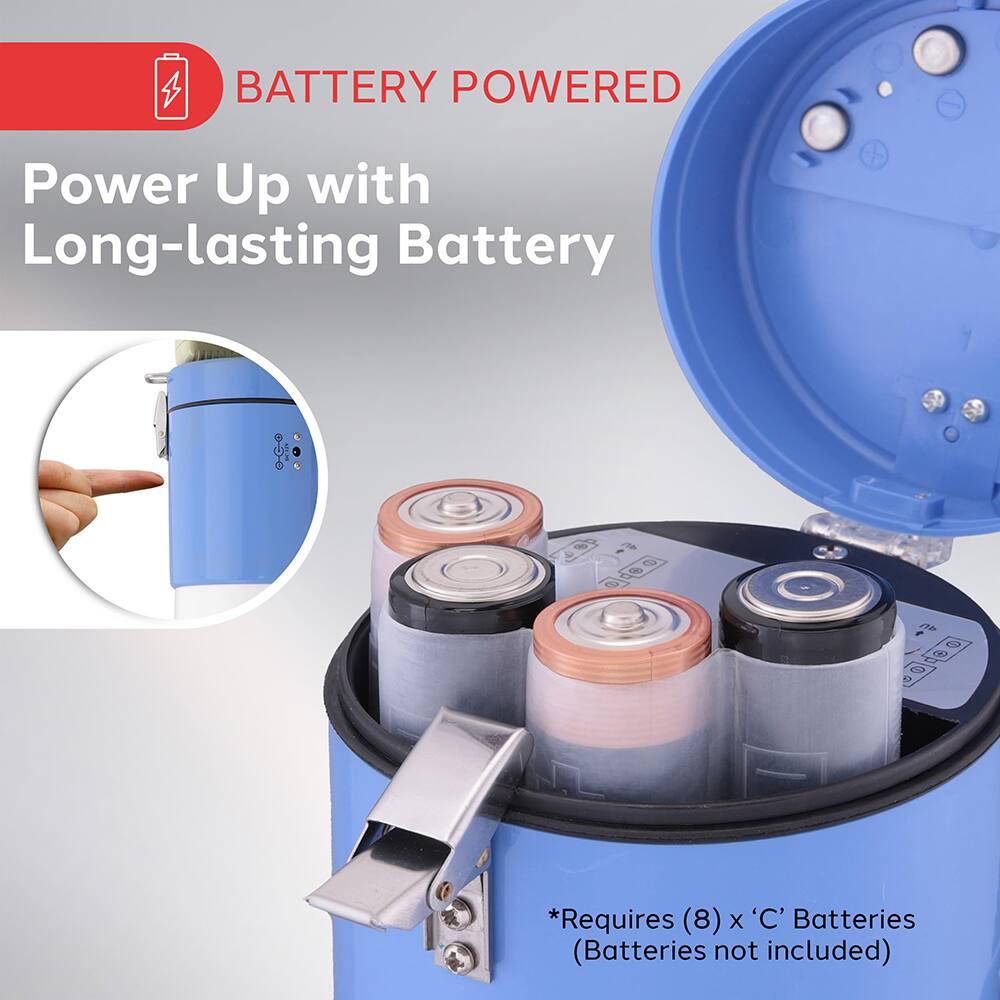 BATTERY POWERED

Power Up with Long-lasting Battery

*Requires (8) x 'C' Batteries (Batteries not included)