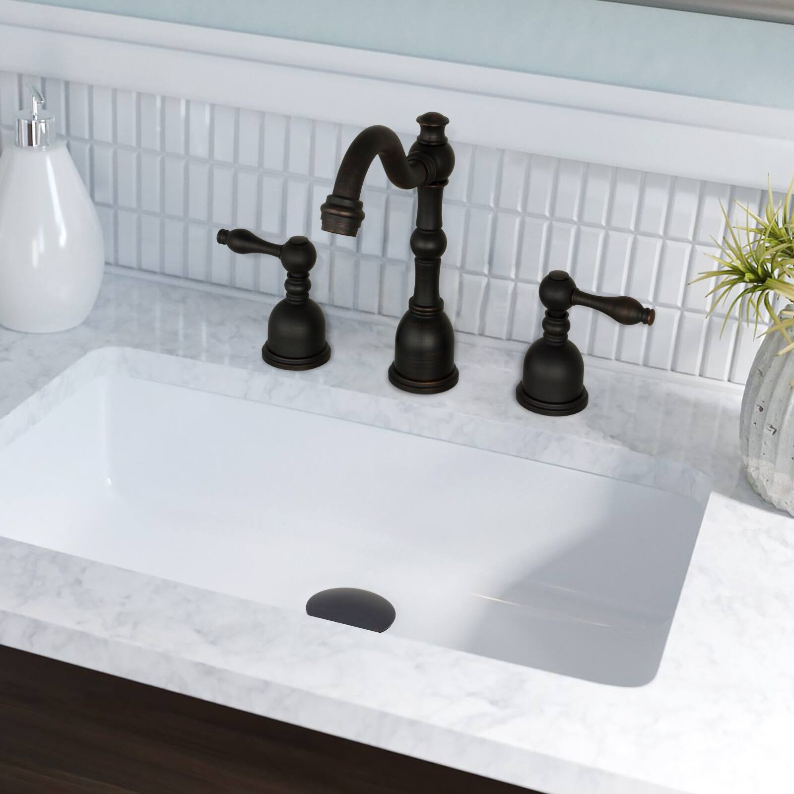 Alt View 3. Akicon - Akicon Push Button Bathroom Sink Drain Stopper Without Overflow in Oil Rubbed Bronze - Oil Rubbed Bronze.