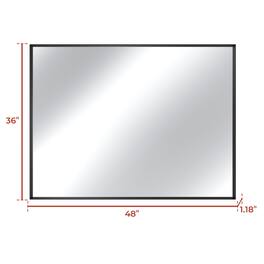 Boyel Living - 36 x 48 in Rectangle Square Right-Angle Mirror with Matte Black Aluminum Frame