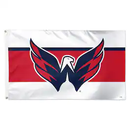 WinCraft - Washington Capitals 3' x 5' Horizontal Stripe Deluxe Single-Sided Flag - White