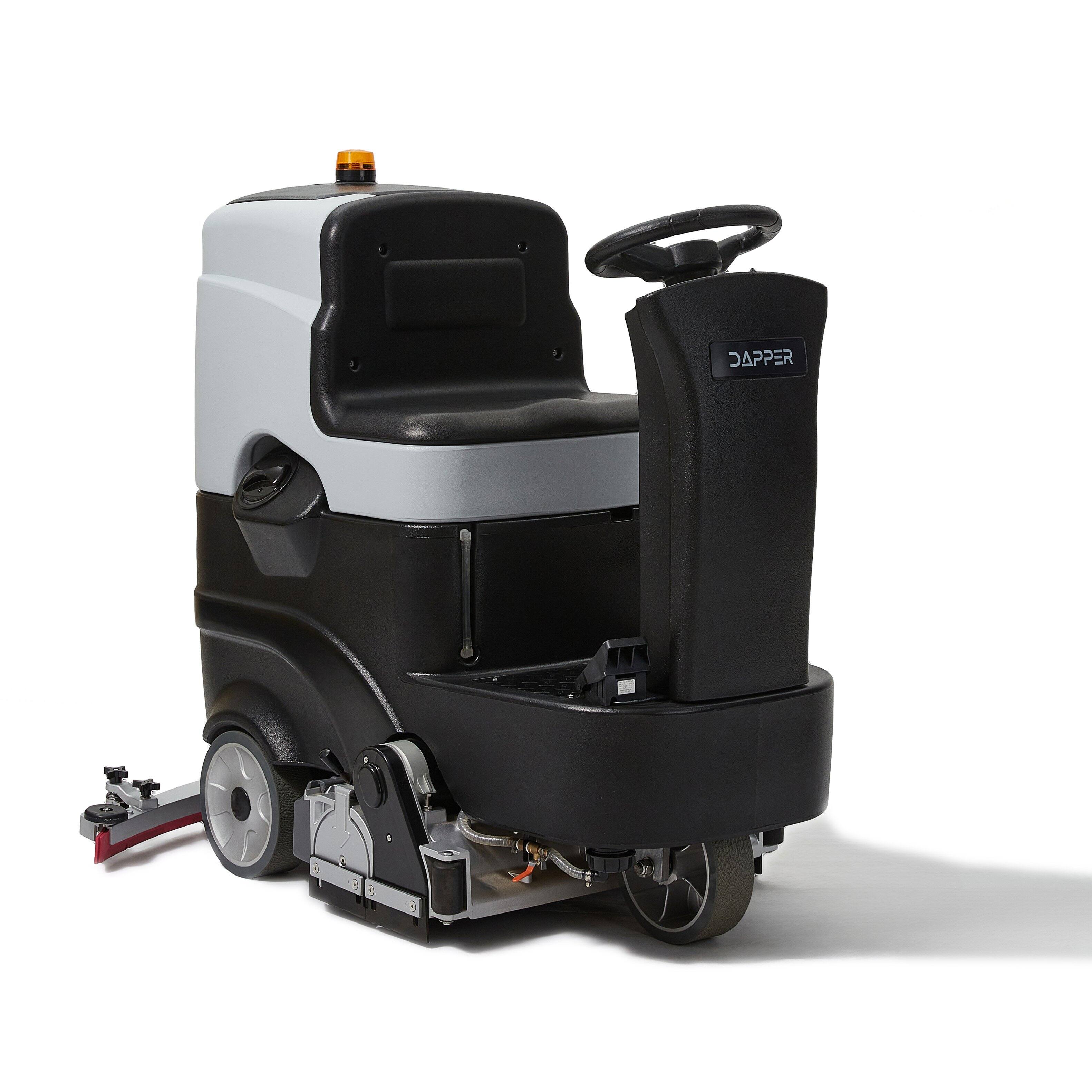 Alt View 8. Dapper Supply - Commercial Ride On Floor Sweeper Scrubber 25.5in Path 24V Battery 2-in-1 Sweep & Scrub Machine - Grey.