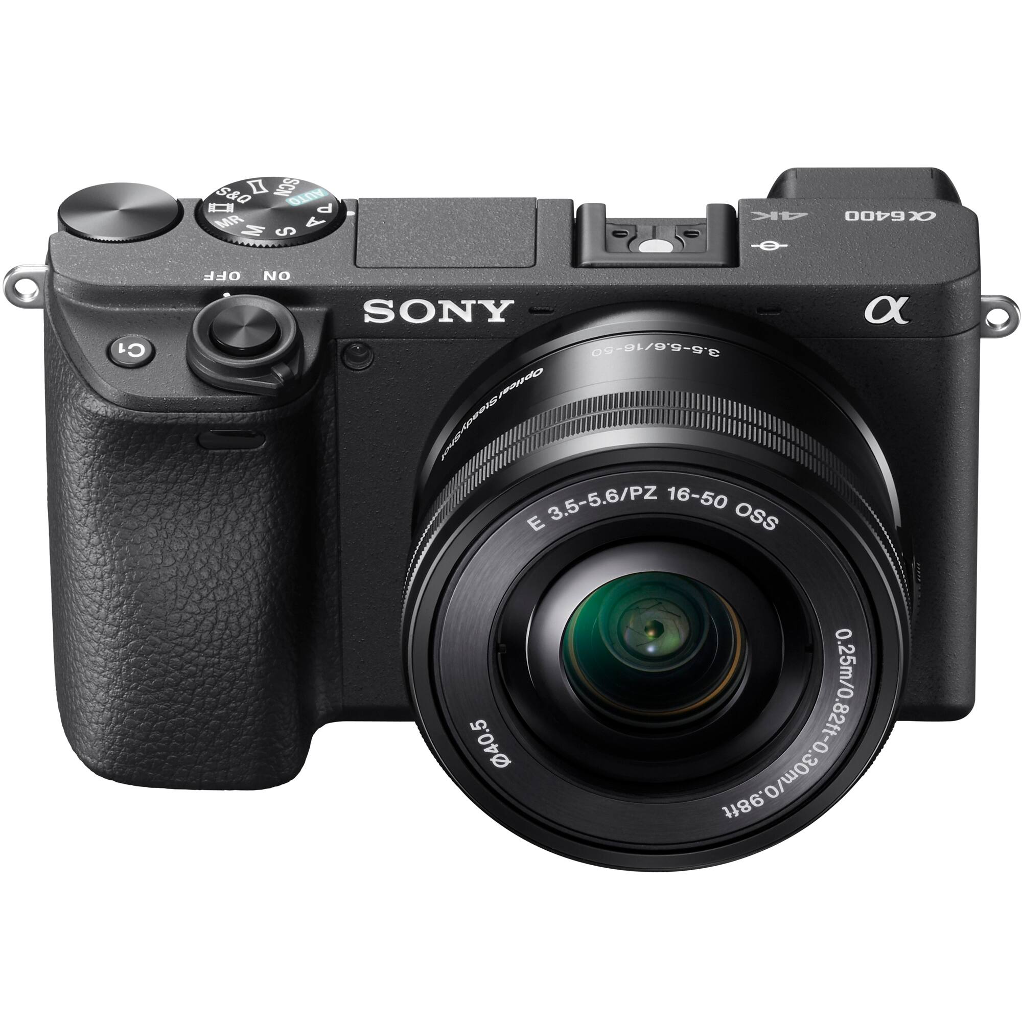 Sure, here is the corrected and grouped text from the image:

---

**Camera Body:**
- SONY
- α
- N O F E
- 58a
- NOS AUTO D I d MR A M S D 4K X6400 a -O C1 OFF NO SONY - 00-91/09-90
- Cantiea? - Brenc 3.5-5.6/PZ 16-50 E Oss a 40.5 .82ft- t0as.0 0 30m/0 98ft

**Lens:**
- E 3.5-5.6/PZ 16-50 OSS
- 0.25m/0.82ft
- 18-60mm 1:3.5-5.6
- Made in China

**Other Text:**
- 16-50
- 3.5-5.6/PZ
- OSS
- 0.25m/0.82ft
- 18-60mm 1:3.5-