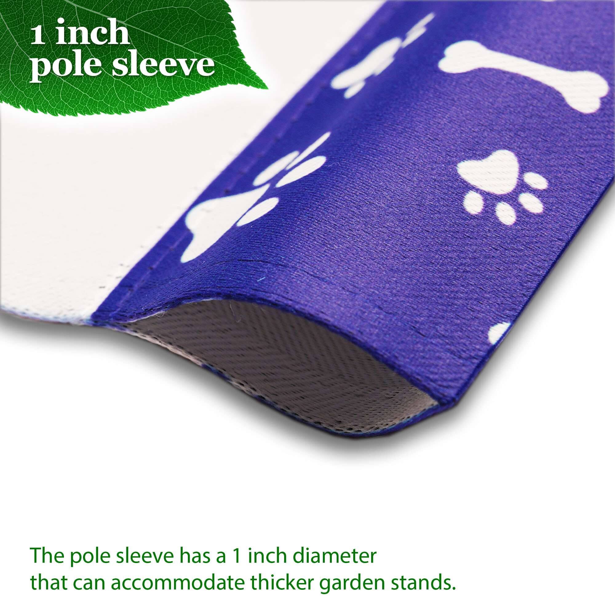 1 inch pole sleeve

The pole sleeve has a 1 inch diameter that can accommodate thicker garden stands.