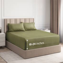 CGK Linens - Extra Deep Pocket 4 Piece Sheet Set - Soft Bed Sheets, Fits 18"-24" Mattresses - California king - Sage Green