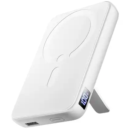 Front. Trigiz - Magnetic Power Bank, 12,000mAh Portable Charger with 20W USB-C Fast Charging for iPhone 13-17 Series - White.