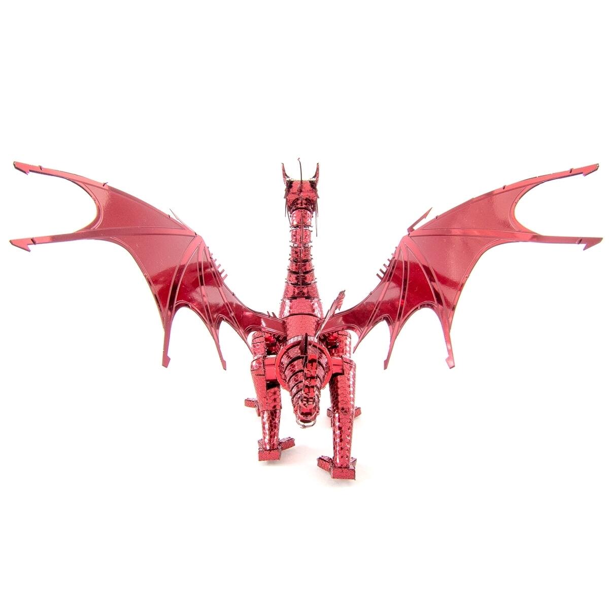 Alt View 3. Metal Earth - Metal Earth Premium Series Red Dragon 3D Metal Model Kit Fascinations - Silver.