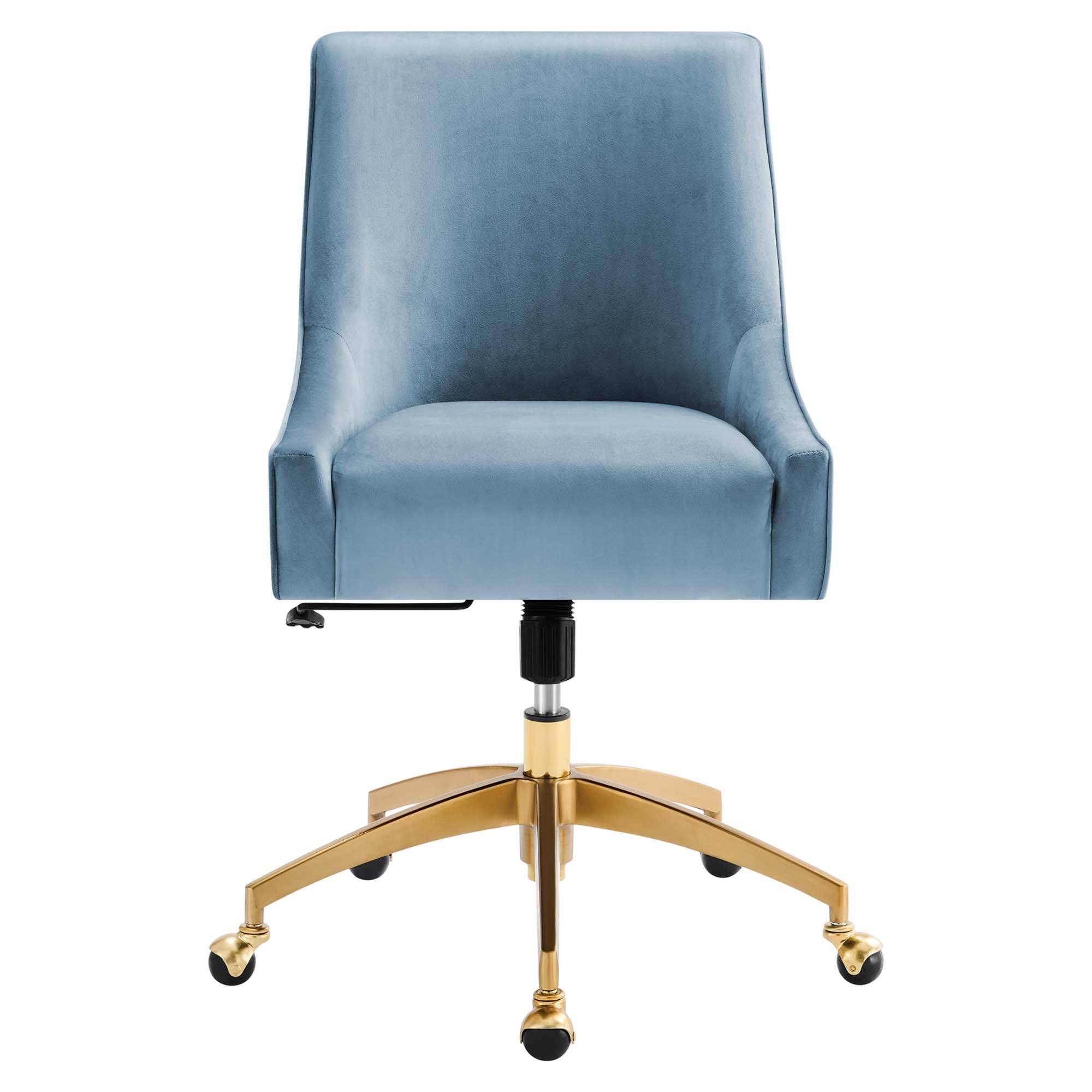 Alt View 1. Modway - Discern Performance Velvet Office Chair by Modway - Blue.