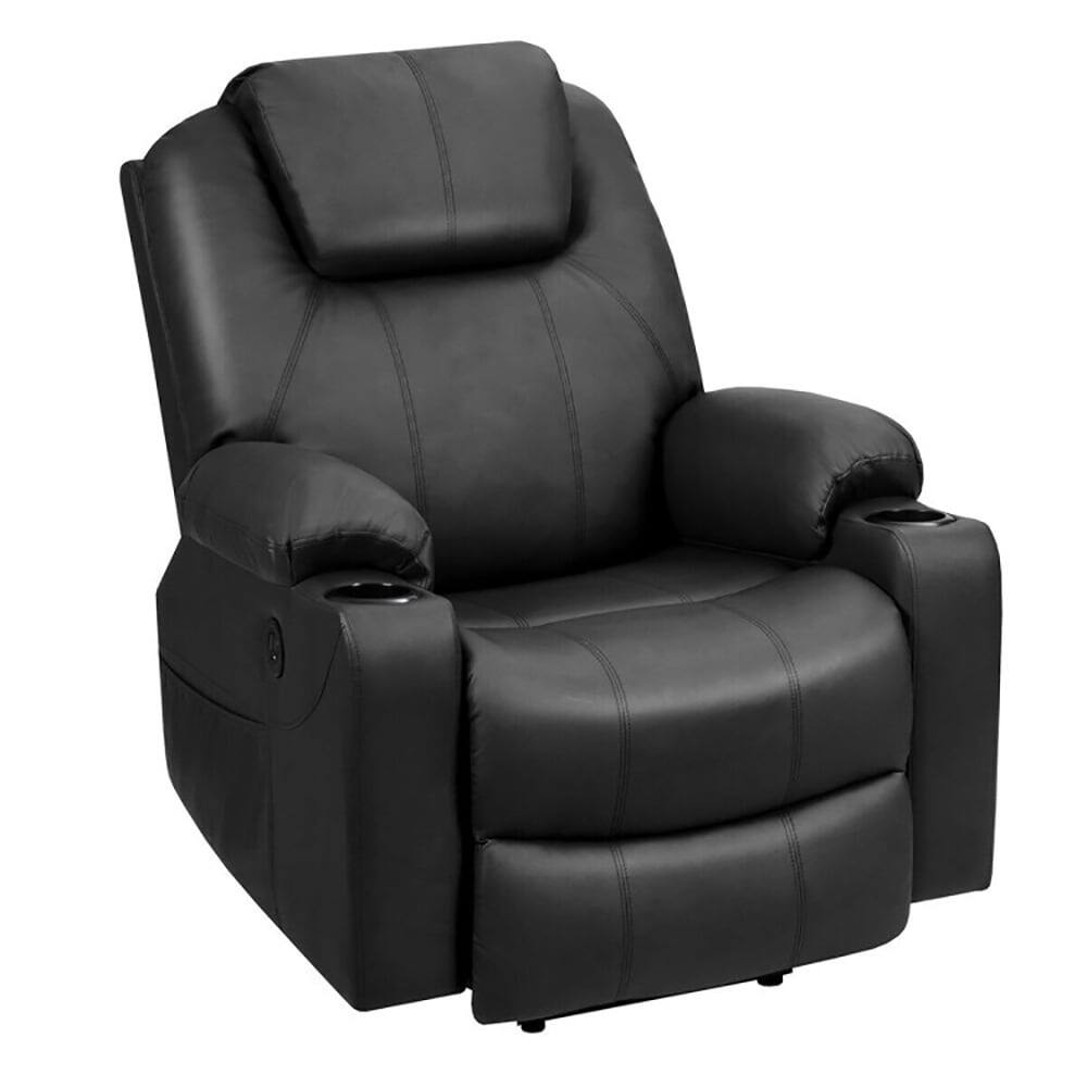 Alt View 2. Kadyn - Recliner Chair, Reclining Chair,Lounge Chair,Electric Power Lift Leather Massage Sofa-Black - Black.