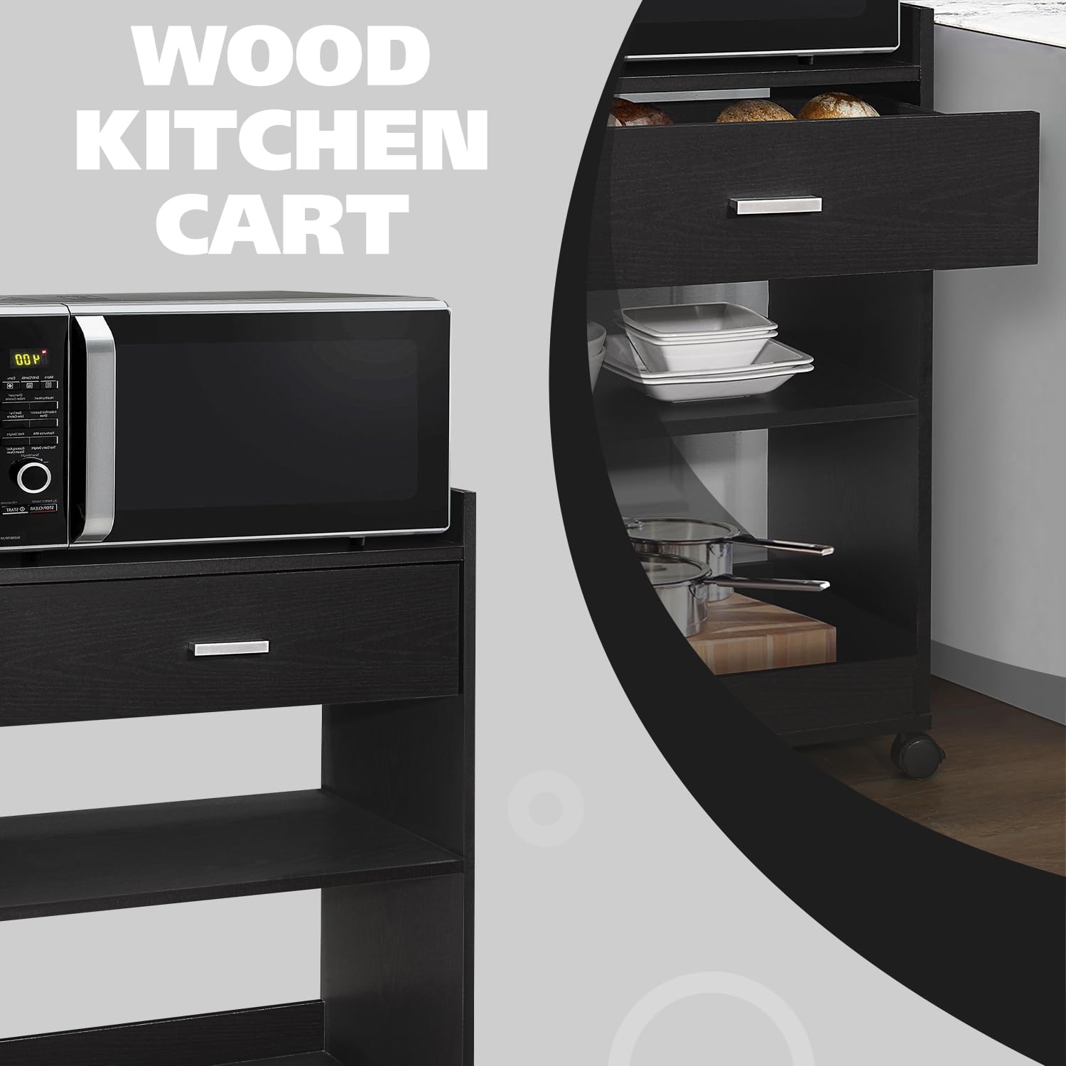 WOOD KITCHEN CART